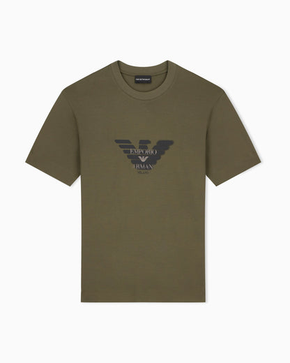 Lyocell blend jersey T-shirt with graffiti eagle logo print