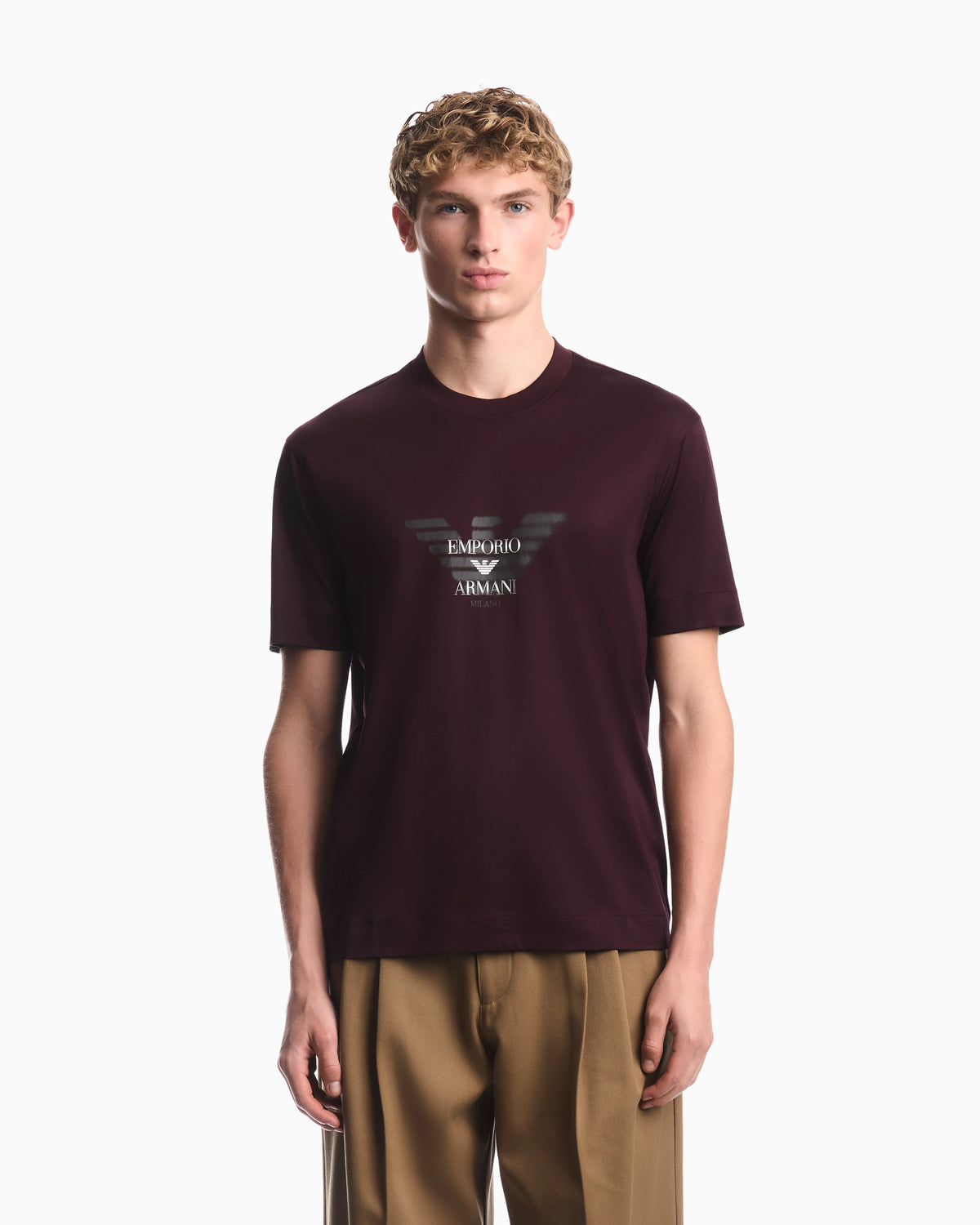 Lyocell blend jersey T-shirt with graffiti eagle logo print