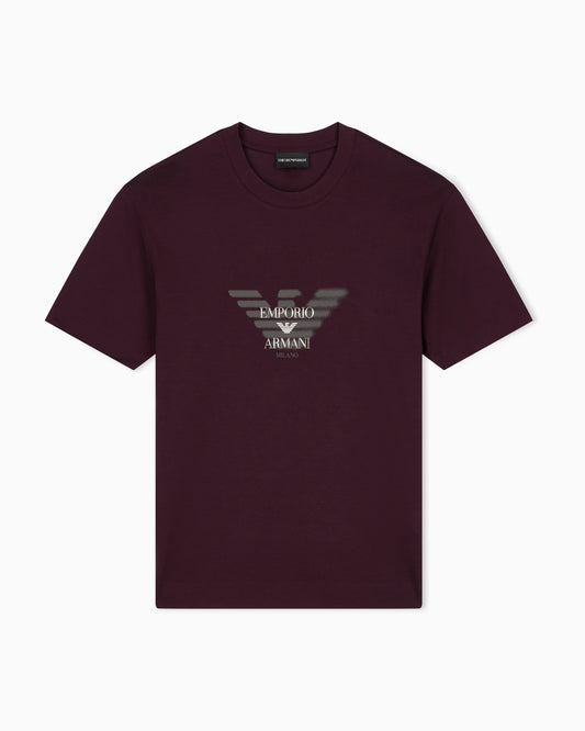 Lyocell blend jersey T-shirt with graffiti eagle logo print