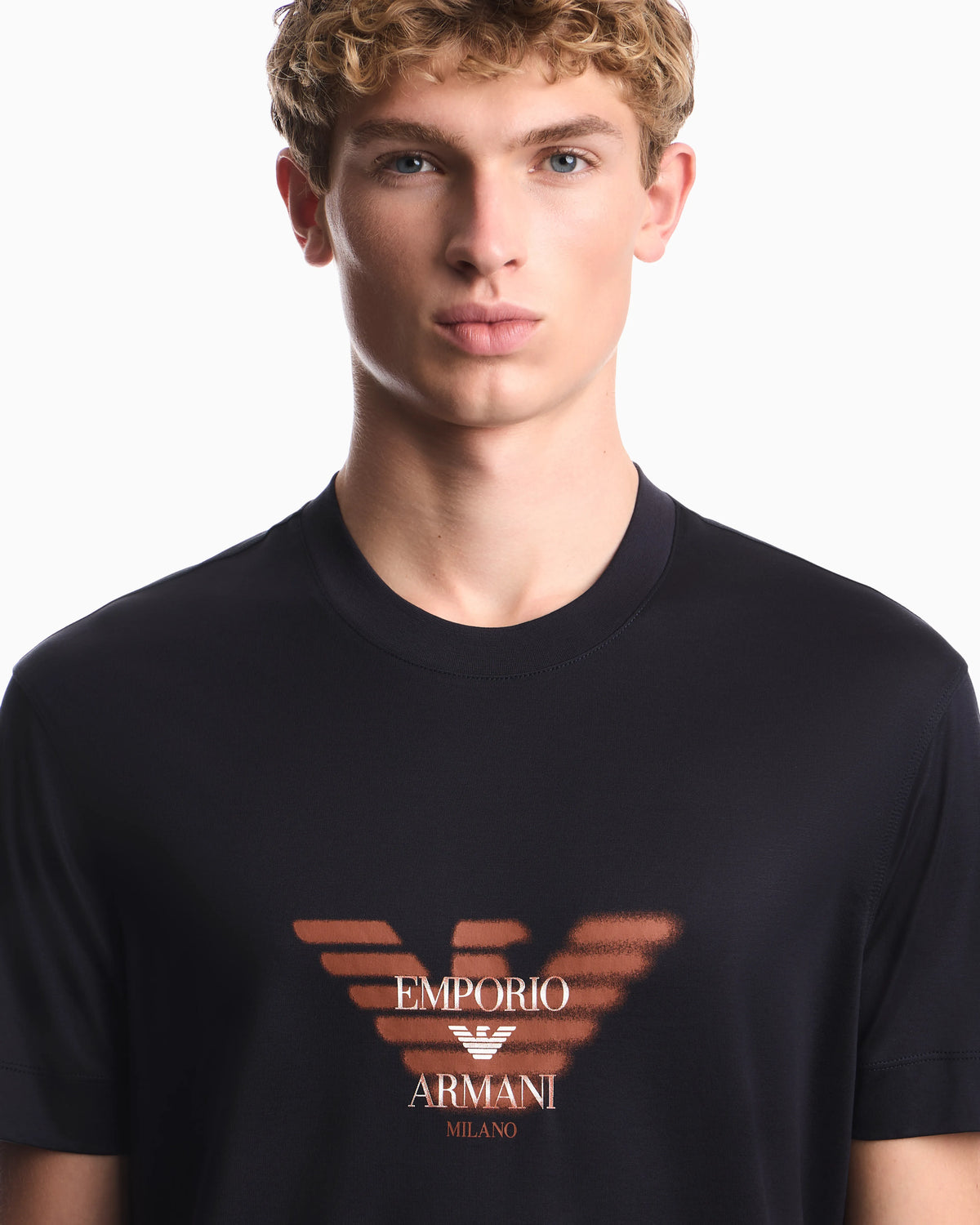 Lyocell blend jersey T-shirt with graffiti eagle logo print