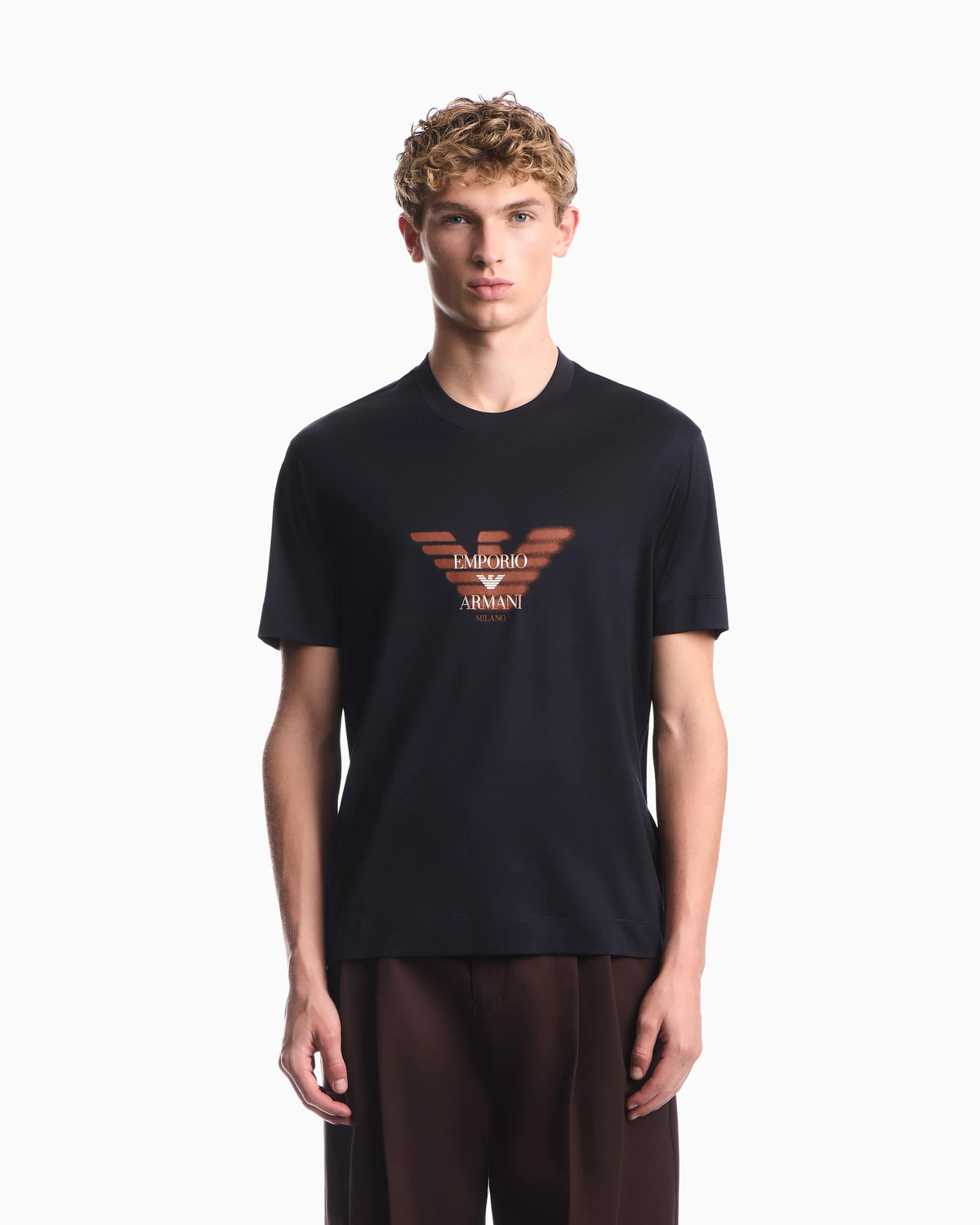 Lyocell blend jersey T-shirt with graffiti eagle logo print