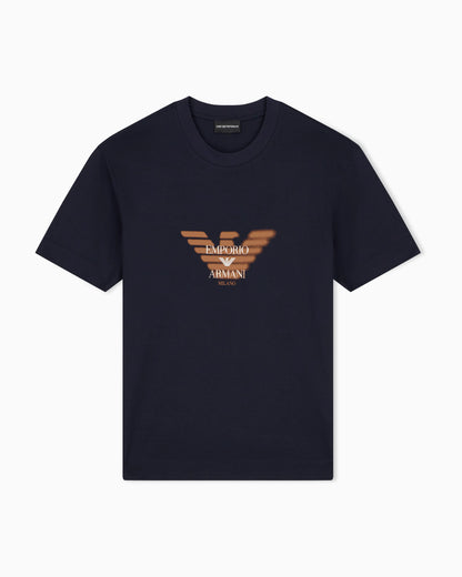 Lyocell blend jersey T-shirt with graffiti eagle logo print