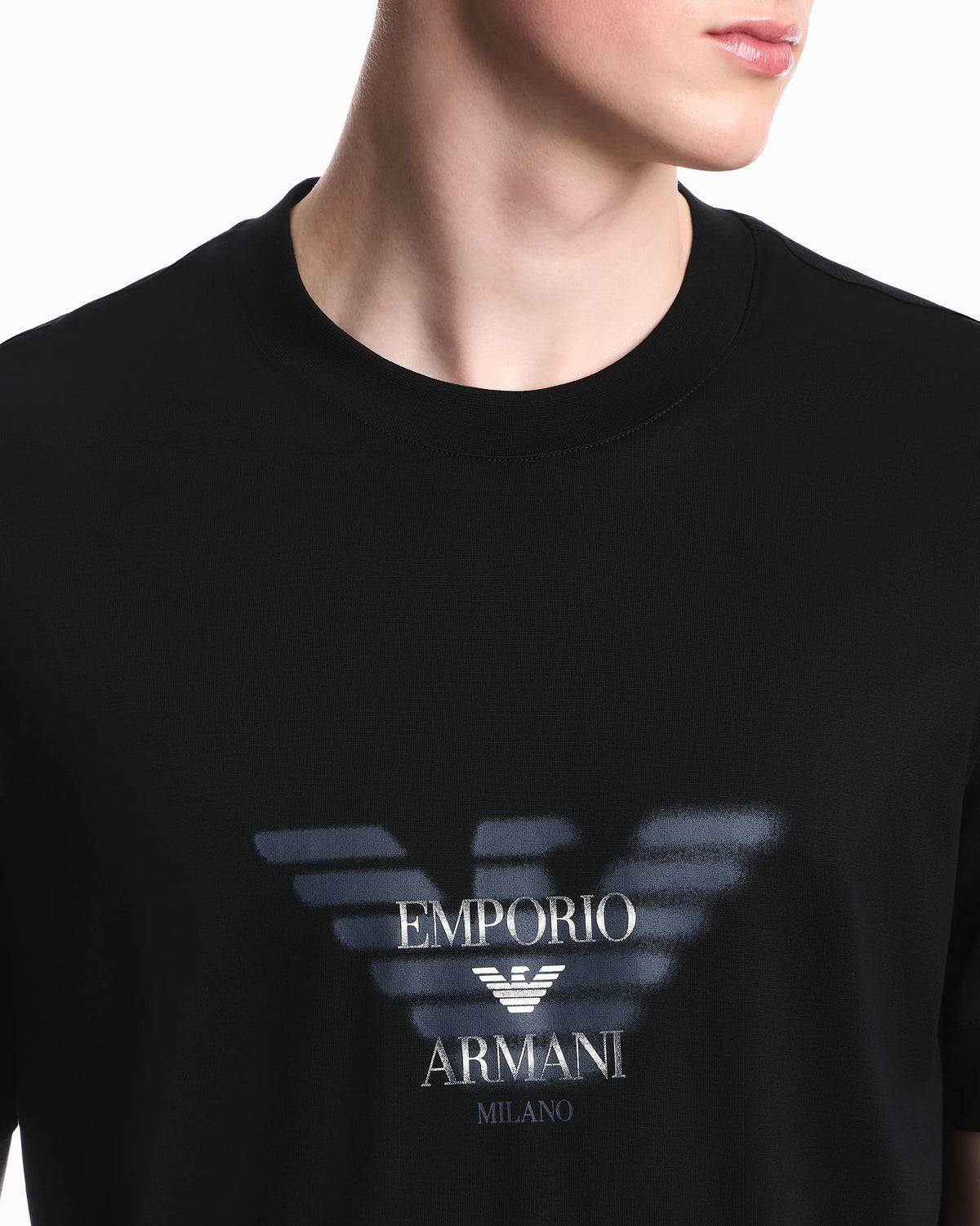 Lyocell blend jersey T-shirt with graffiti eagle logo print