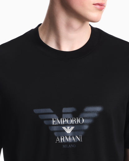 Lyocell blend jersey T-shirt with graffiti eagle logo print