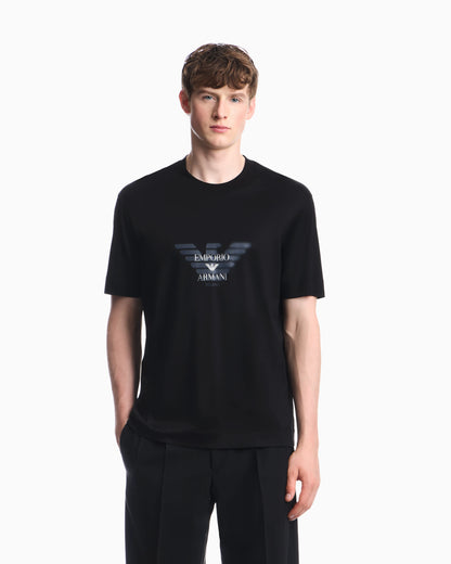 Lyocell blend jersey T-shirt with graffiti eagle logo print