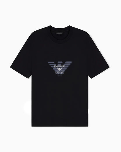 Lyocell blend jersey T-shirt with graffiti eagle logo print