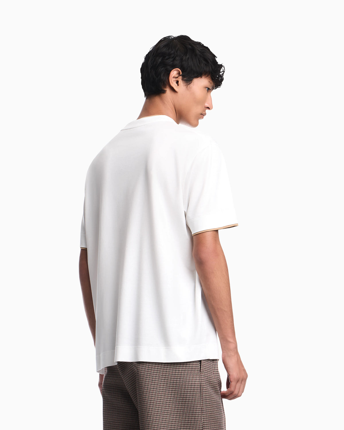 T-shirt in lyocell blend jersey with embossed ea logo