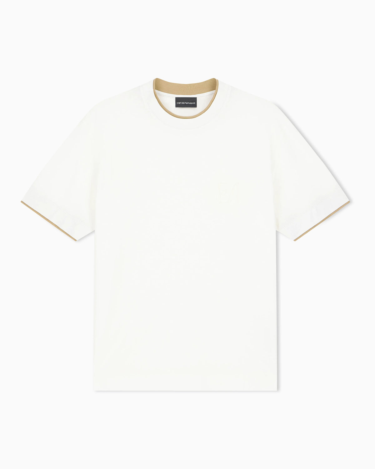 T-shirt in lyocell blend jersey with embossed ea logo