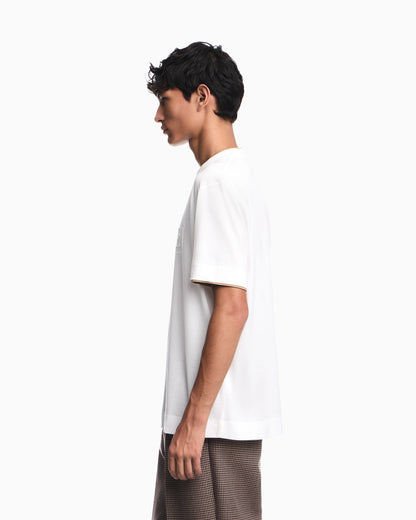 T-shirt in lyocell blend jersey with embossed ea logo