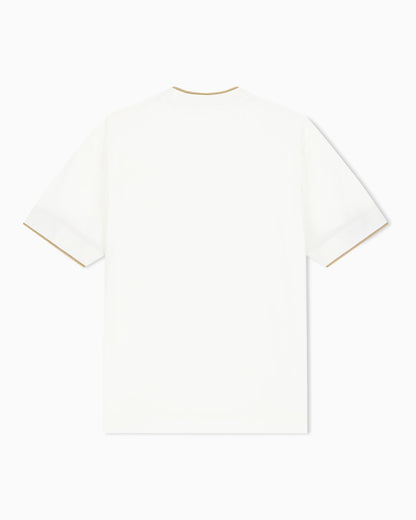 T-shirt in lyocell blend jersey with embossed ea logo