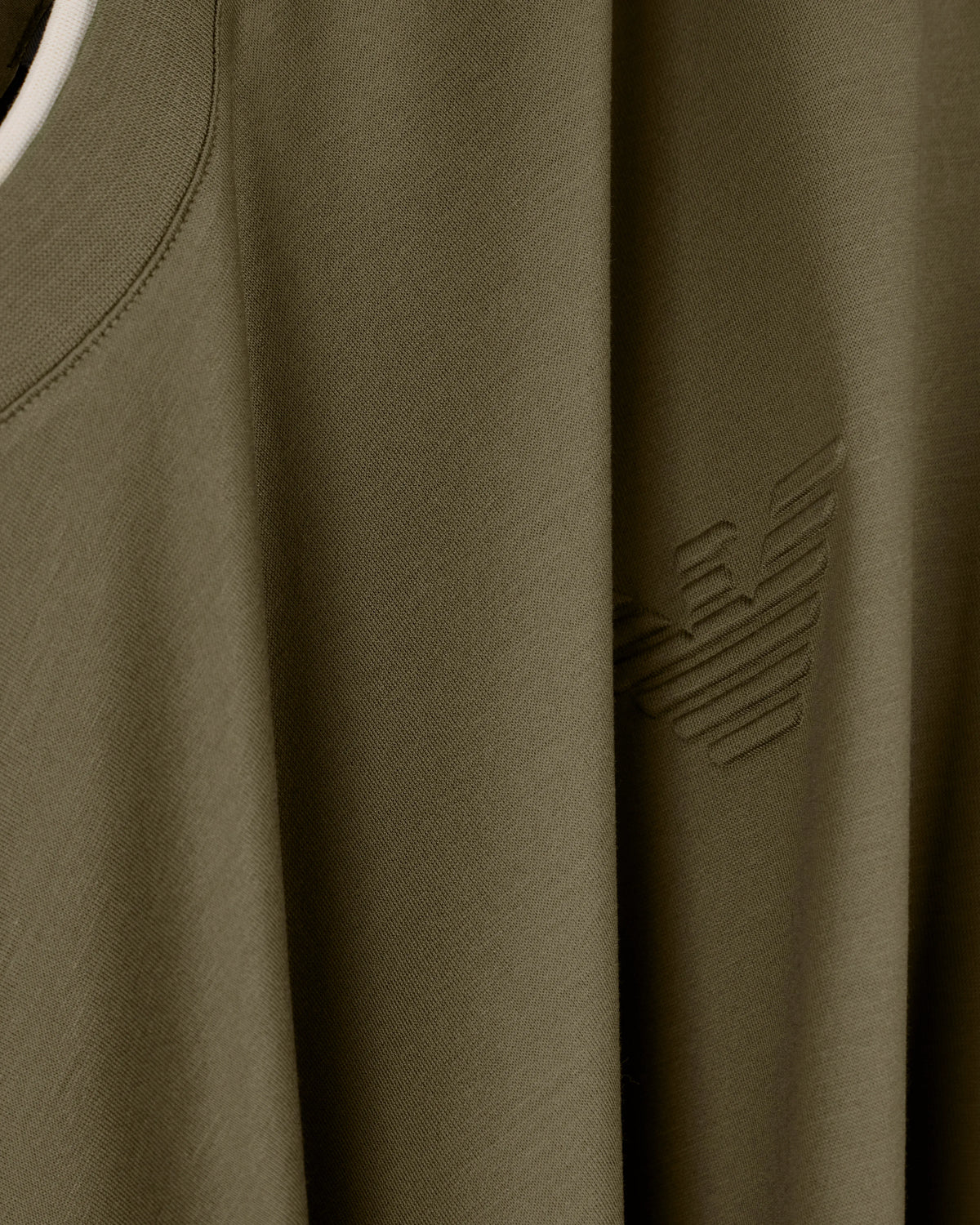 T-shirt in lyocell blend jersey with embossed ea logo