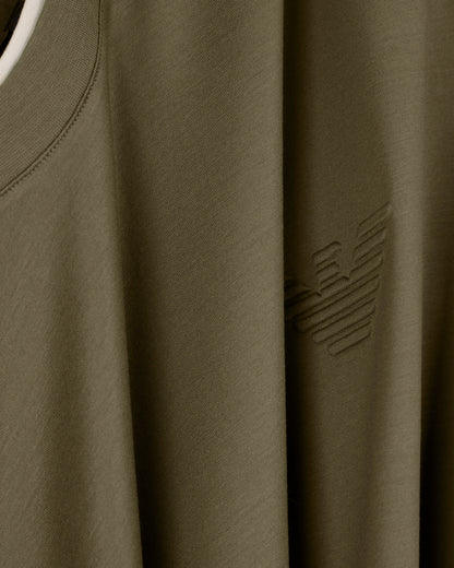 T-shirt in lyocell blend jersey with embossed ea logo