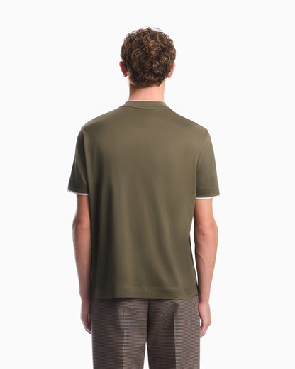 T-shirt in lyocell blend jersey with embossed ea logo