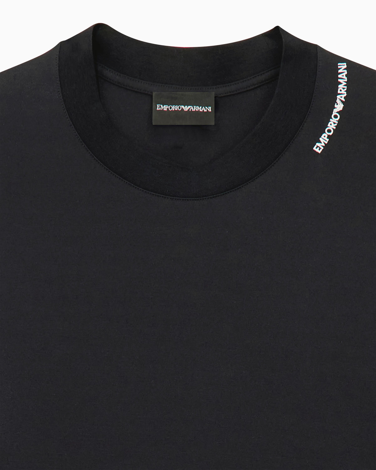 Modal jersey shirt with embroidered logo on neckline