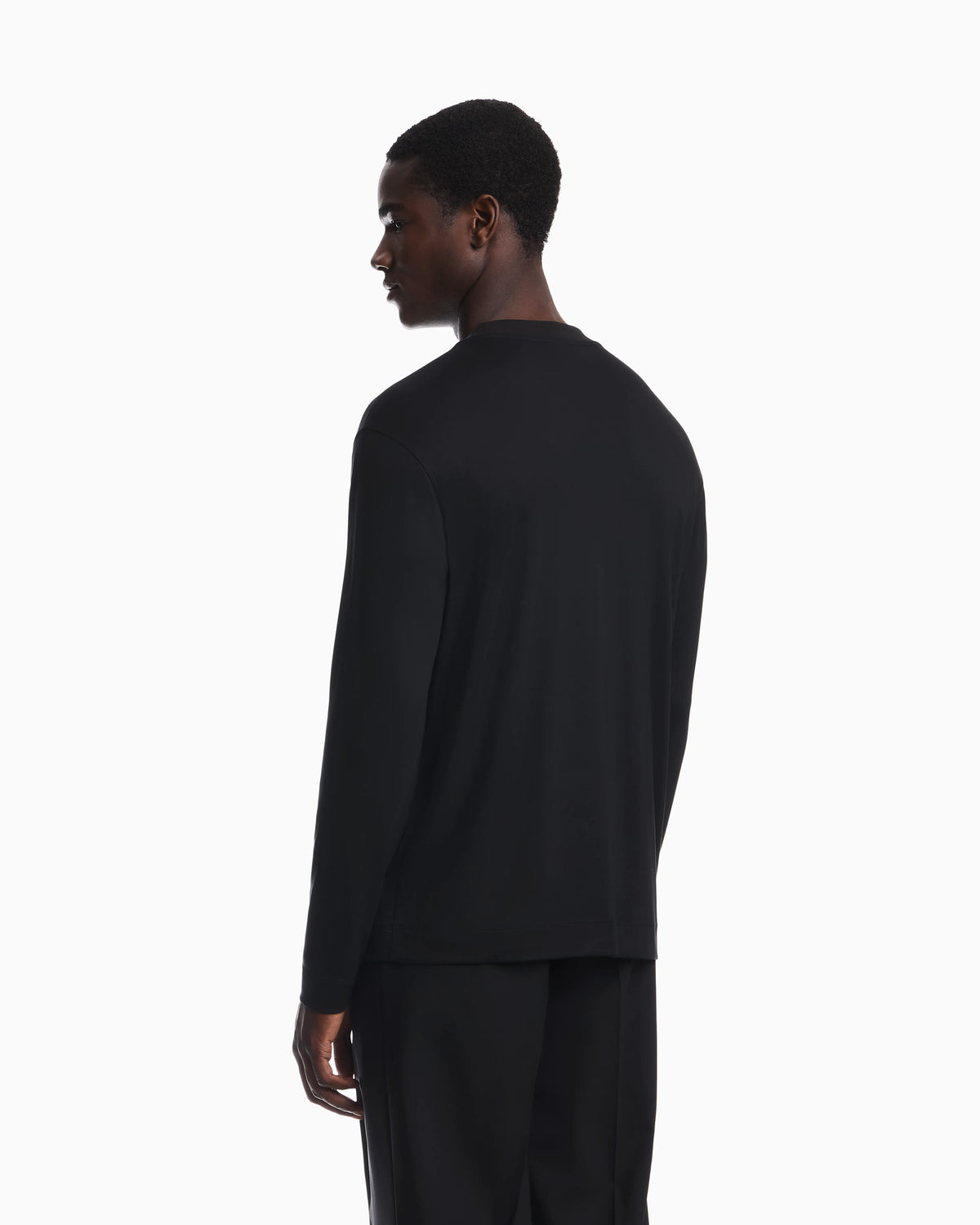 Modal jersey shirt with embroidered logo on neckline