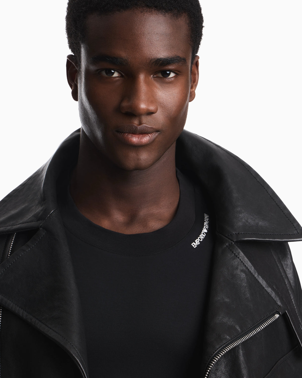 Modal jersey shirt with embroidered logo on neckline