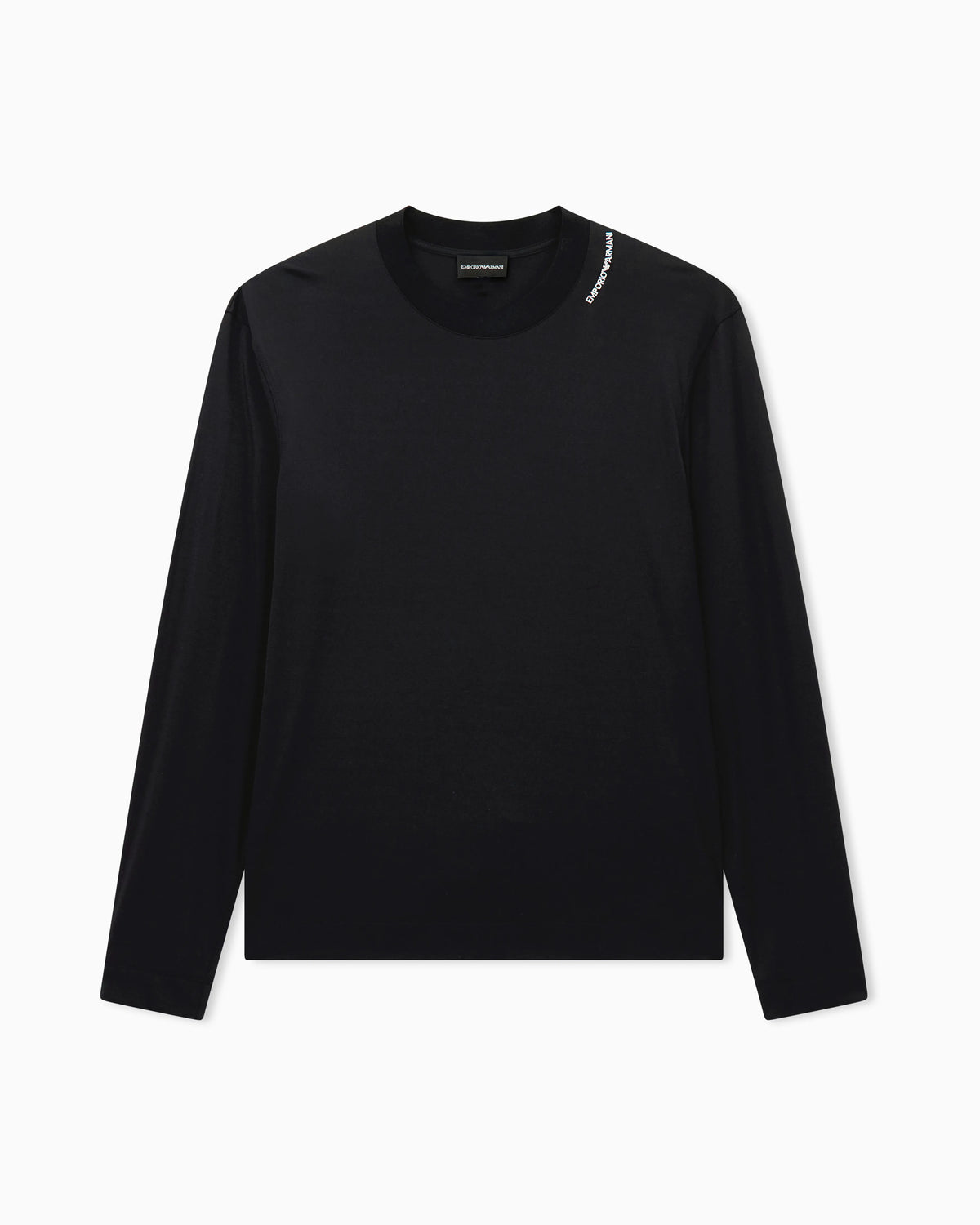 Modal jersey shirt with embroidered logo on neckline