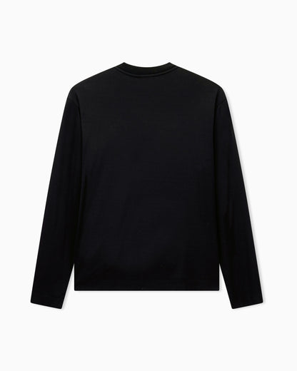 Modal jersey shirt with embroidered logo on neckline