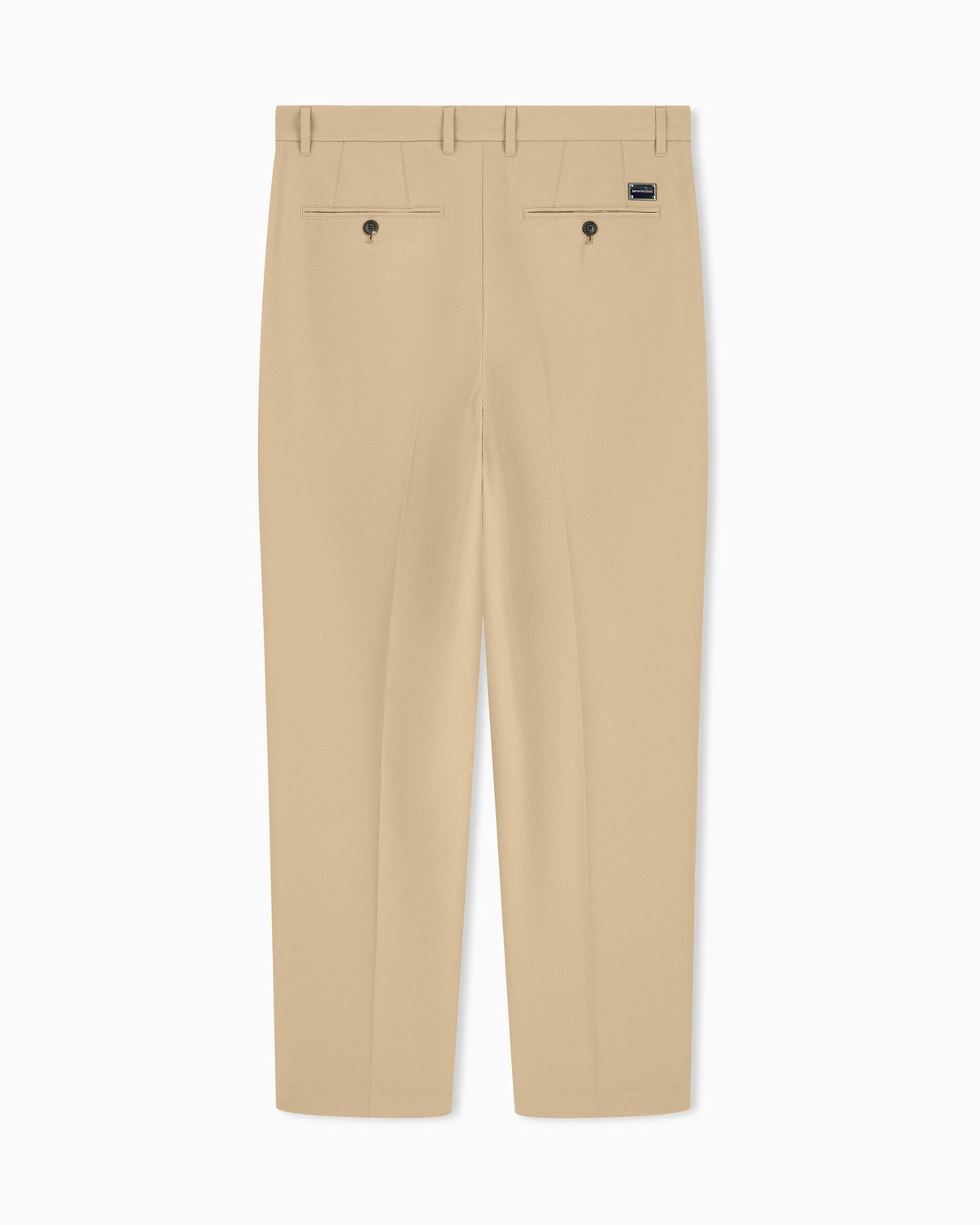 Seersucker trousers with down and feather padding