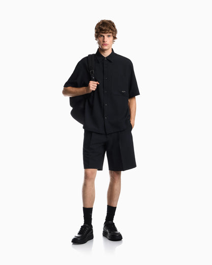 Bermuda shorts in seersucker with down and feather padding