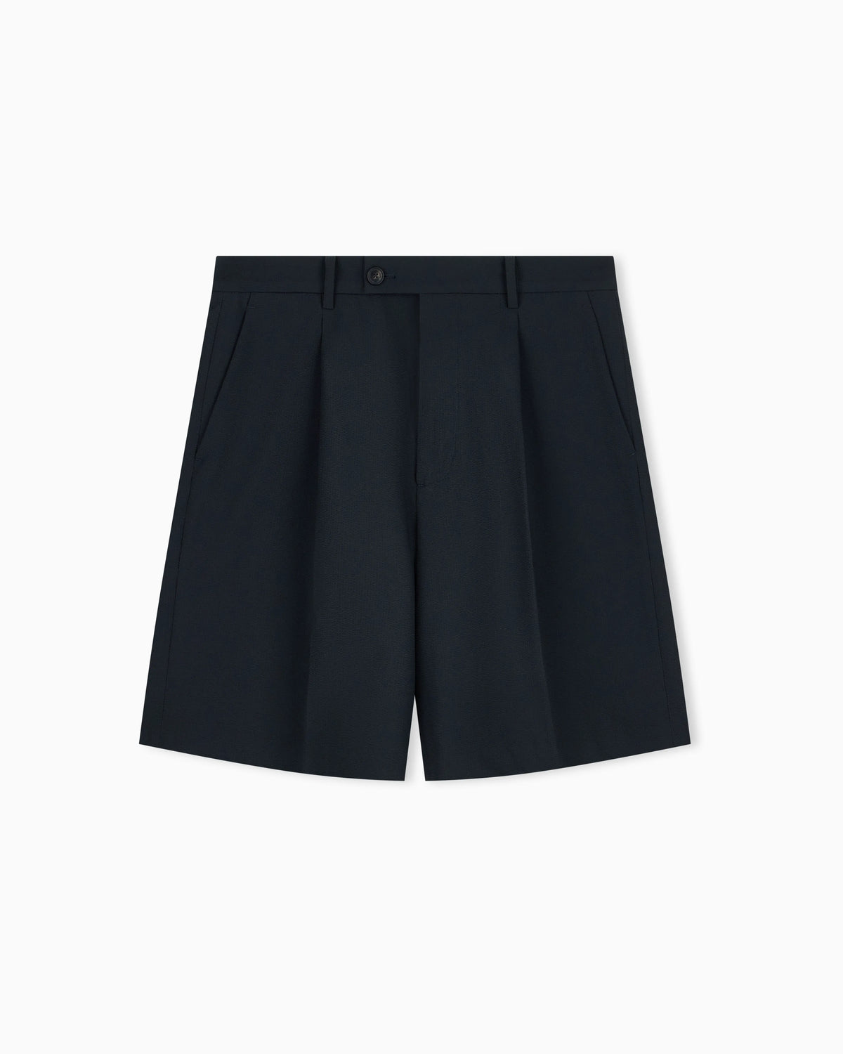 Bermuda shorts in seersucker with down and feather padding