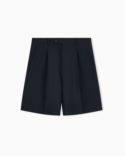 Bermuda shorts in seersucker with down and feather padding
