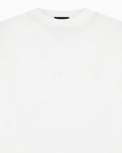 Jersey T-shirt with micro eagle embroidery