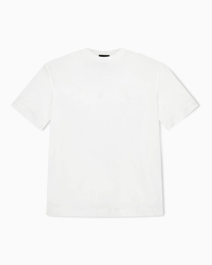 Jersey T-shirt with micro eagle embroidery
