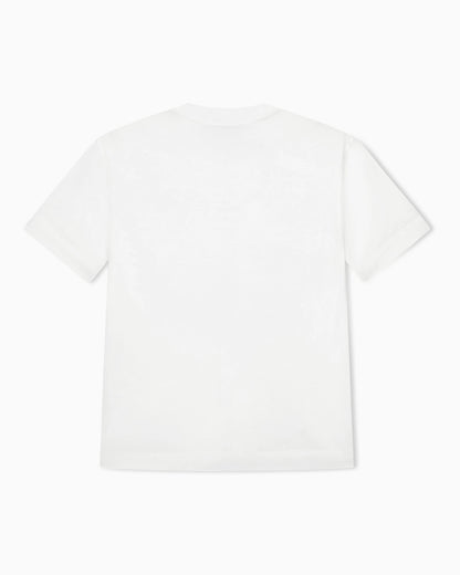 Jersey T-shirt with micro eagle embroidery