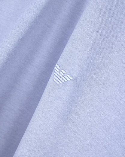 Jersey T-shirt with micro eagle embroidery