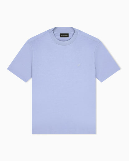 Jersey T-shirt with micro eagle embroidery