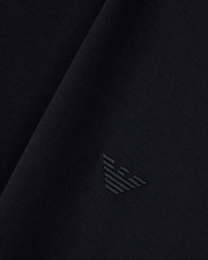 Jersey T-shirt with micro eagle embroidery
