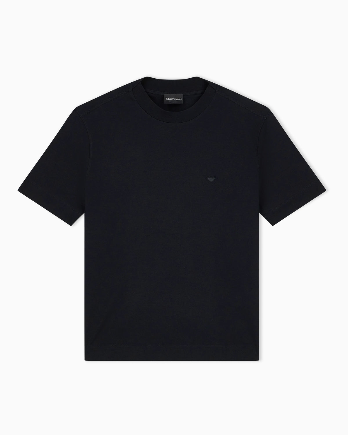 Jersey T-shirt with micro eagle embroidery