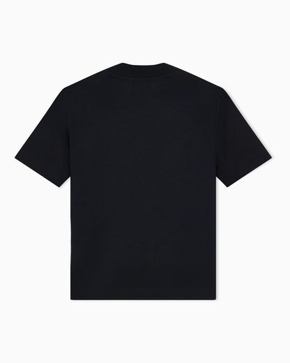 Jersey T-shirt with micro eagle embroidery