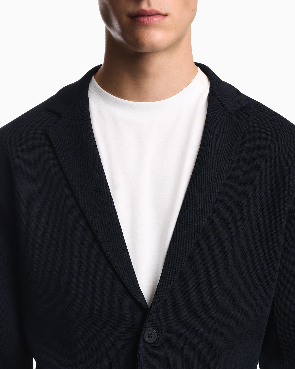 Single-breasted blazer in Travel Essential knit fabric