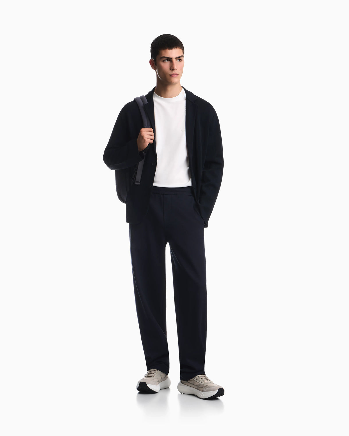 Single-breasted blazer in Travel Essential knit fabric