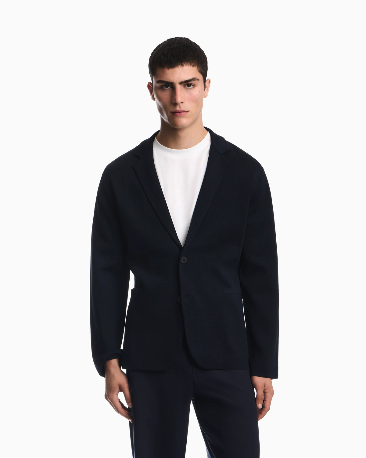 Single-breasted blazer in Travel Essential knit fabric