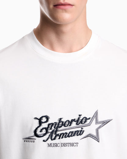 Heavy jersey T-shirt with embroidered logo