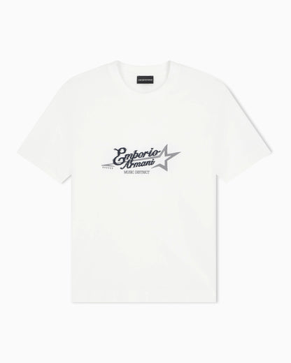 Heavy jersey T-shirt with embroidered logo