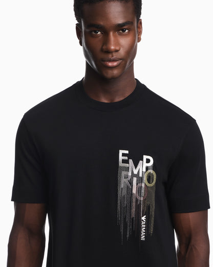 Heavy jersey T-shirt with embroidered logo