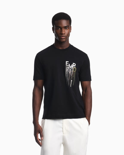 Heavy jersey T-shirt with embroidered logo
