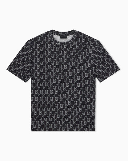 Jersey T-shirt in lyocell blend with all-over logo print