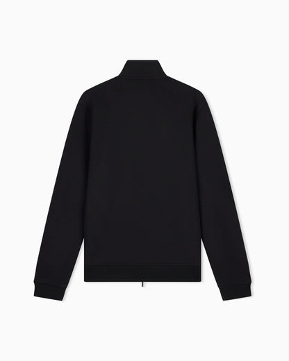 Full-zip sweatshirt in modal jersey with logo plaque