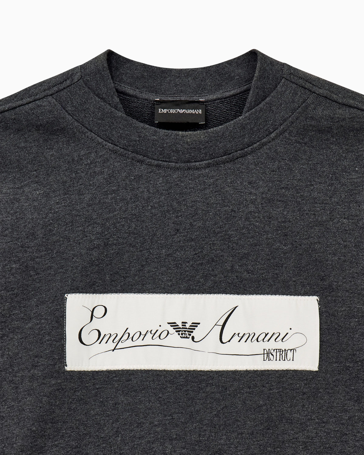 French terry jersey sweatshirt with emporio armani district patch