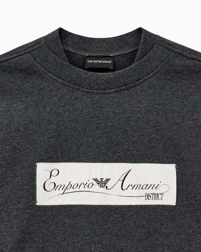 French terry jersey sweatshirt with emporio armani district patch
