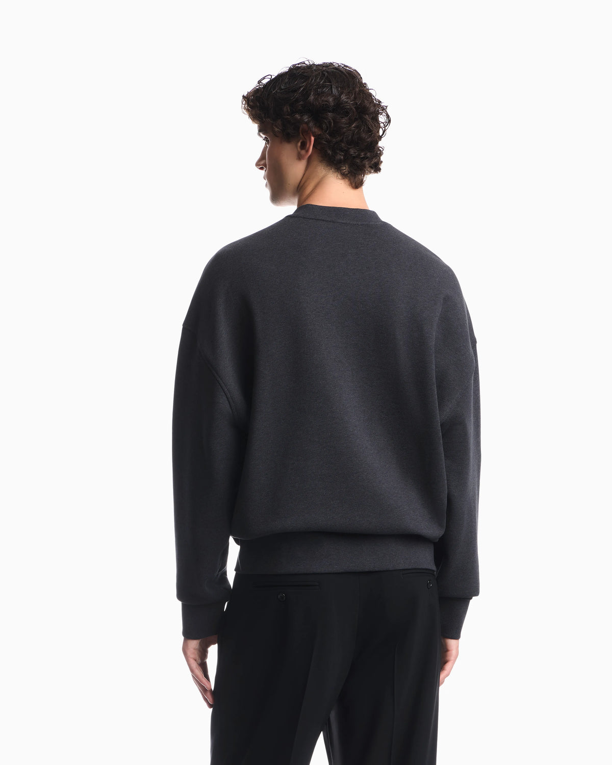 French terry jersey sweatshirt with emporio armani district patch