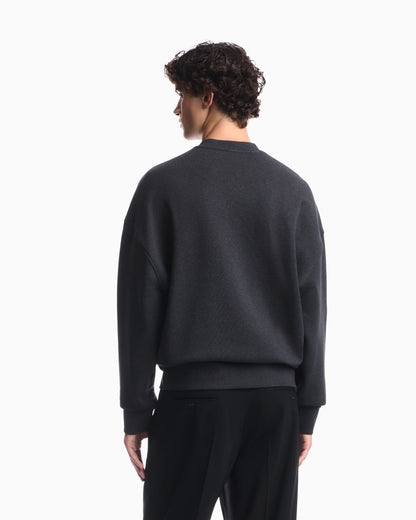 French terry jersey sweatshirt with emporio armani district patch