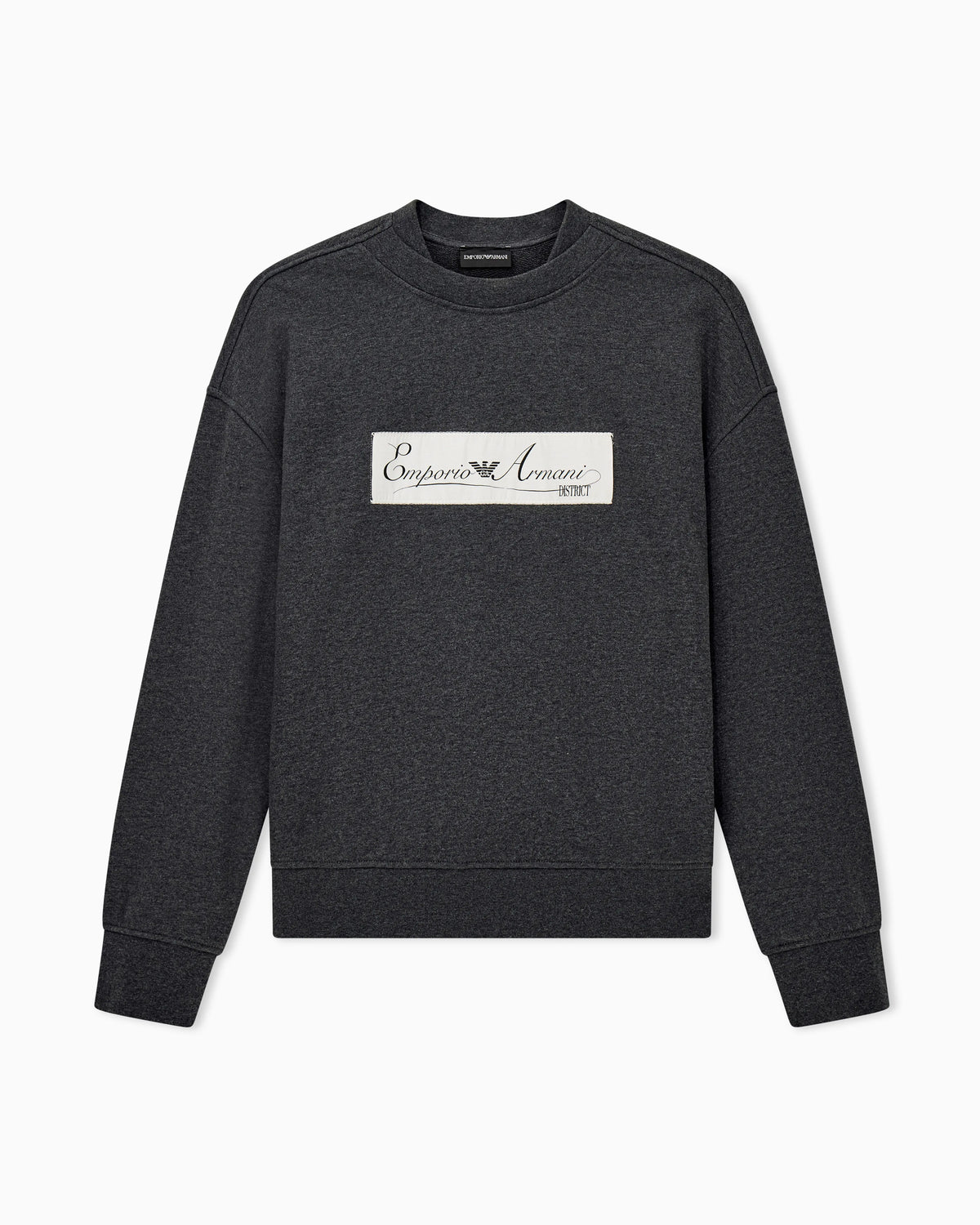 French terry jersey sweatshirt with emporio armani district patch