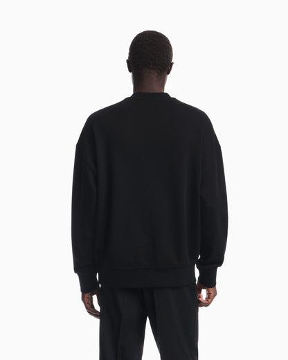 French terry jersey sweatshirt with emporio armani district patch