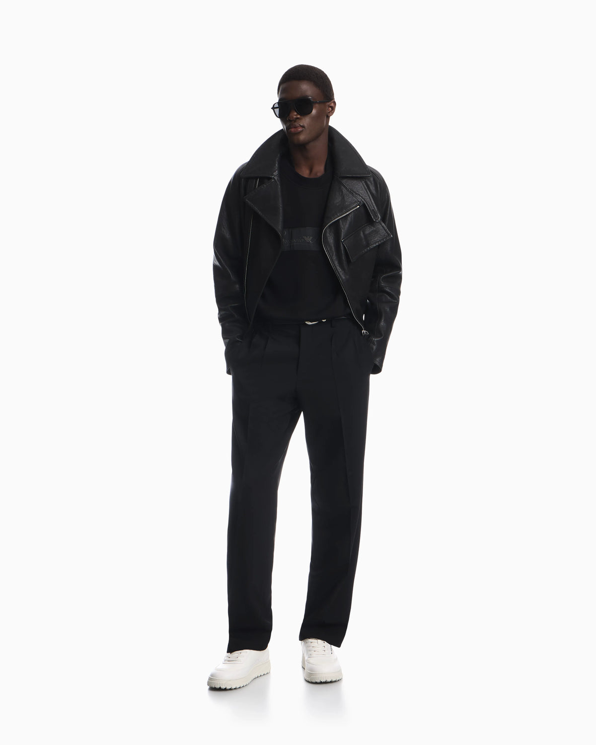 French terry jersey sweatshirt with emporio armani district patch
